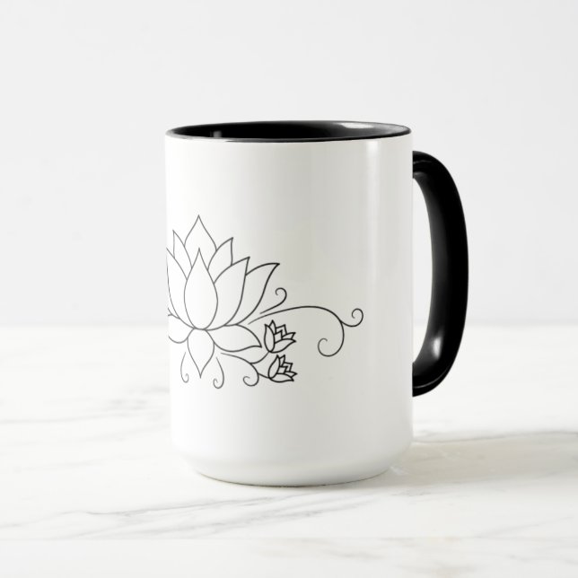 Mug Style moderne simple avec design floral (Devant droit)
