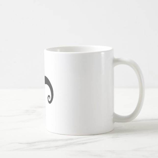 Mug Style noir drôle de moustache ou de moustache (Droite)