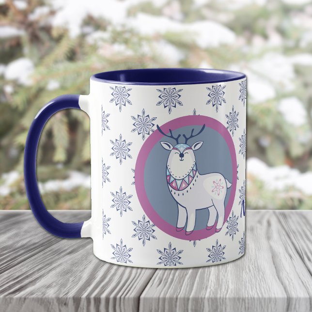 Mug Style nordique Père Noël et rennes Personnalisé (Créateur téléchargé)