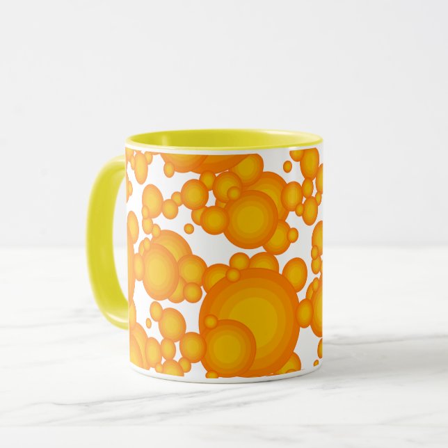 Mug style Oranger des années 70 cercles comme des bull (Devant gauche)
