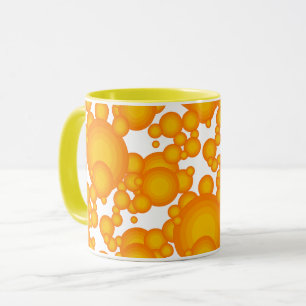 Mug Style Oranger des années 70 cercles comme des bull