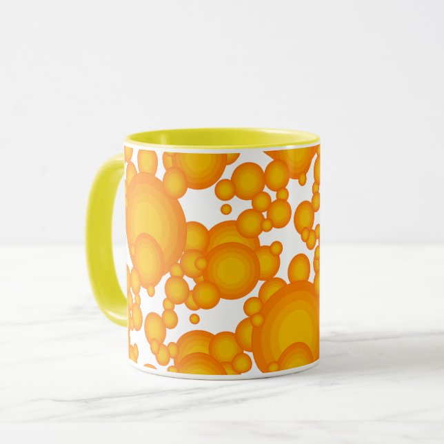 Mug Style Oranger des années 70 cercles comme des bull (Devant gauche)