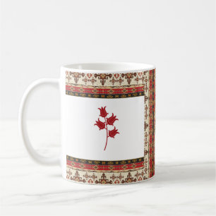 Mug Style oriental turc rouge et Brown avec tulipes