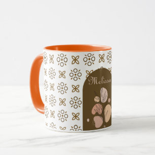 Mug style retro branché boho coloré motif géométrique