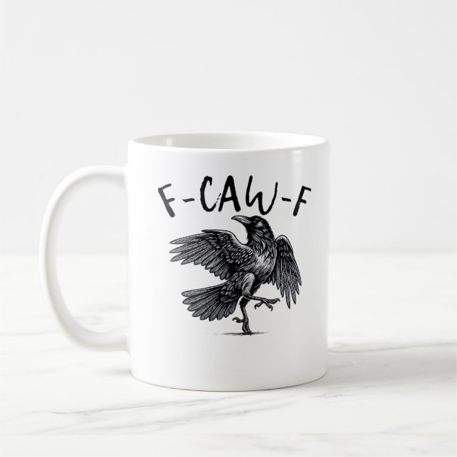 Mug Style Rétro Classique Corbeau F Caw F (Gauche)
