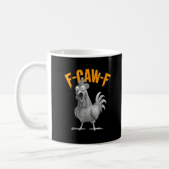 Mug Style Rétro Classique Poulet Drôle F Caw F (Gauche)