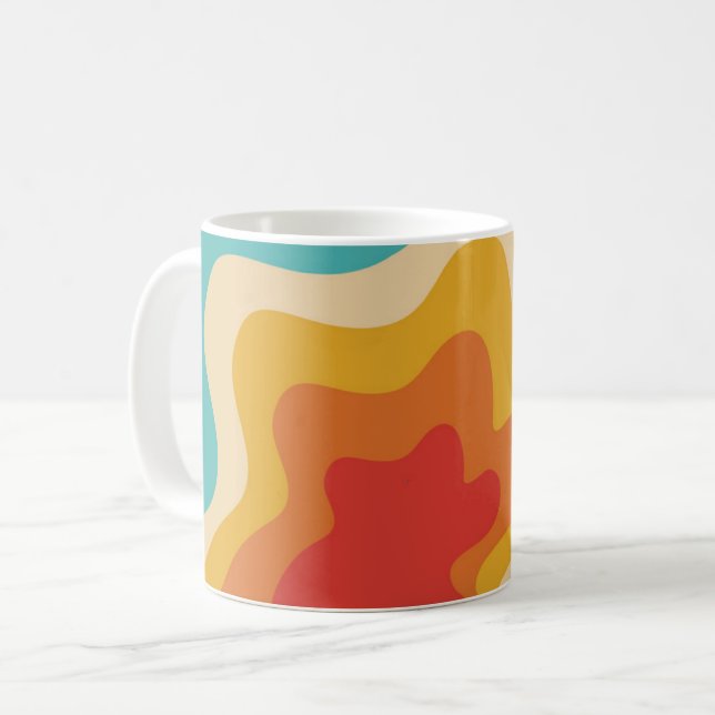 Mug Style rétro coloré design tourbillon (Devant gauche)