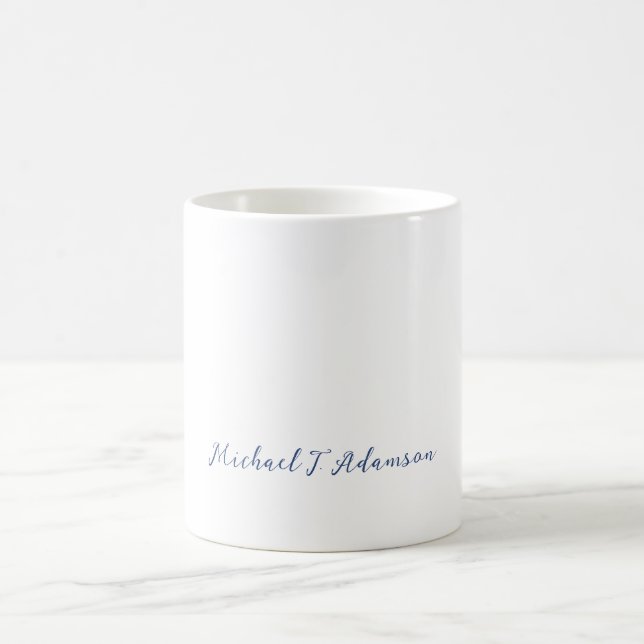 Mug Style Rétro Élégant Nom De Calligraphie Blanche Si (Centre)