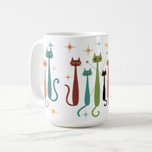 Mug Style Rétro Vintage Milieu du XXe Siècle Chats Ann