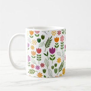 Mug Style scandinave Flora et motif de faune grand
