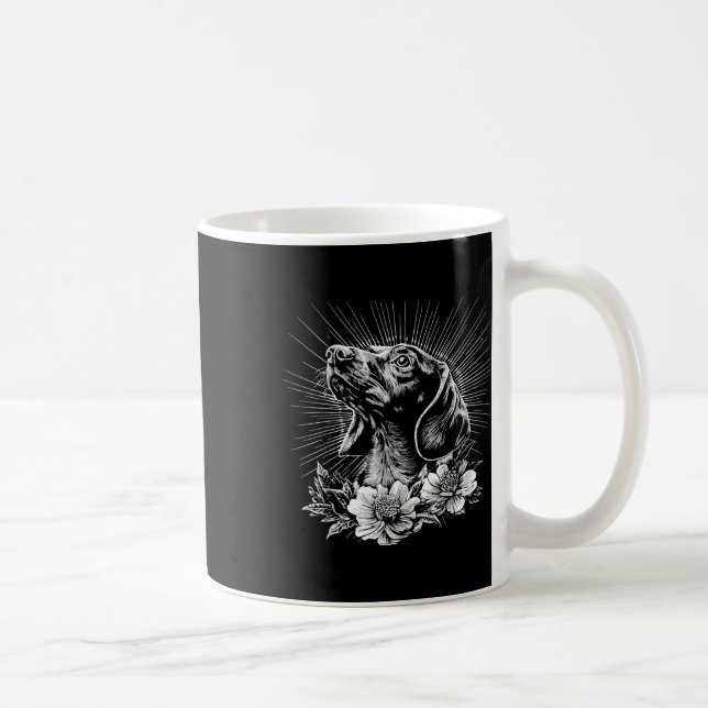 Mug Style tatouage Lover Dachshund Chien rétro (Droite)