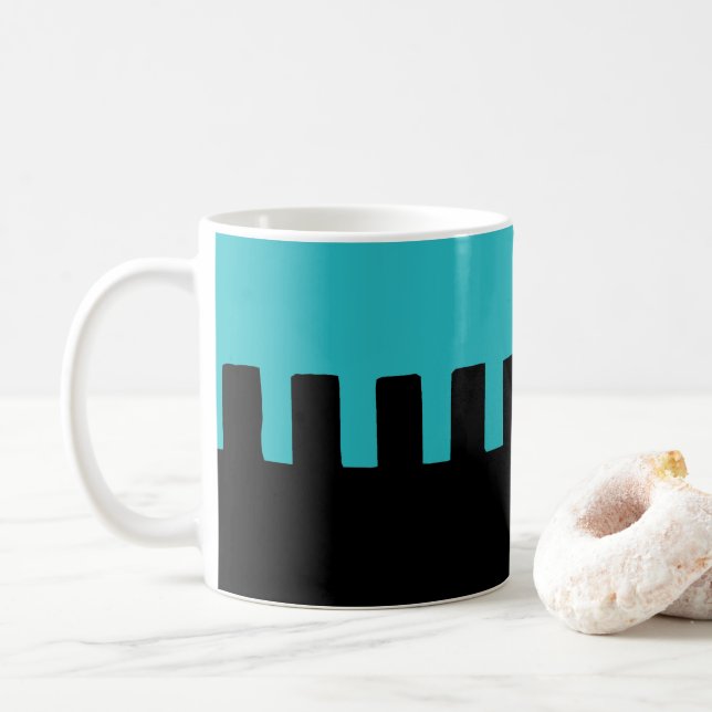 Mug Style Turquoise et Motif noir (Avec donut)