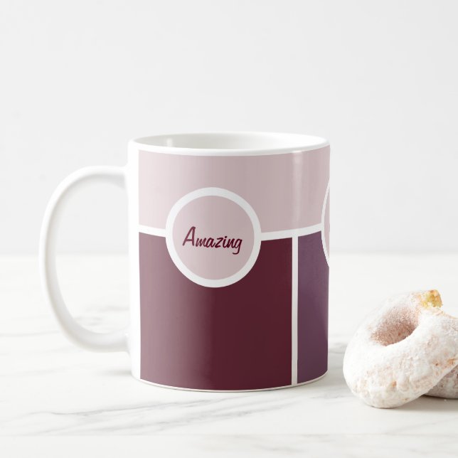 Mug Style vert mauve simple et graphique (Avec donut)