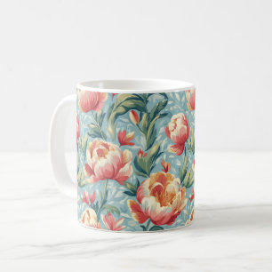 Mug Style victorien élégant pivoines florales