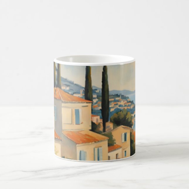 Mug Style vintage Côte d'Azur Aquarelle Voyage Françai (Centre)