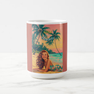 Mug Style Vintage Hawaïen Voyage Aloha d'Hawaï