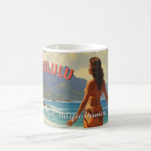 Mug Style vintage Hawaiian Travel Honolulu Mid-Pacific