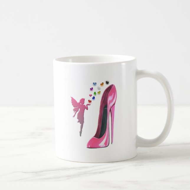Mug Stylet et fée roses avec les coeurs 3D (Droite)