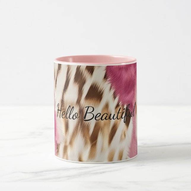 Mug Stylish Girly Rose White Gold Zebra (Centre)