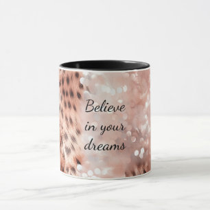 Mug Stylish Rose rose rose or Leopard Glitz