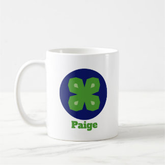 Mug Stylized Lucky Clover in Dark Blue Circle