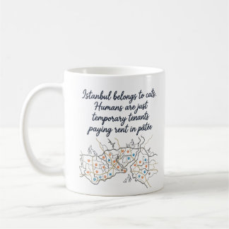Mug Stylized Map & Humorous Quote about Istanbul Cats