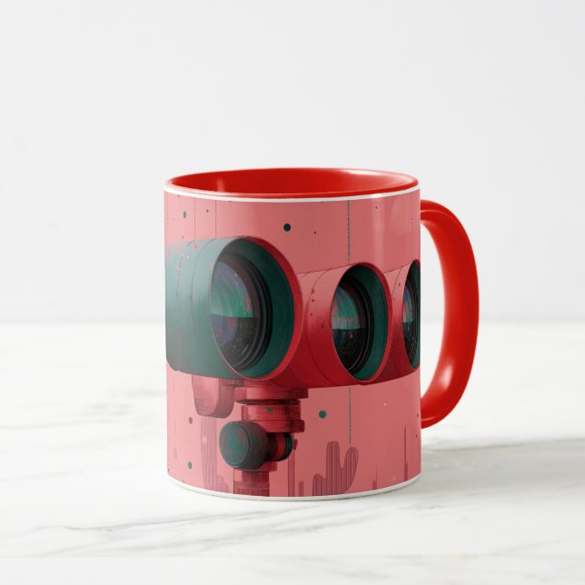 Mug Stylized observation glasses, likely a digital  (Devant droit)