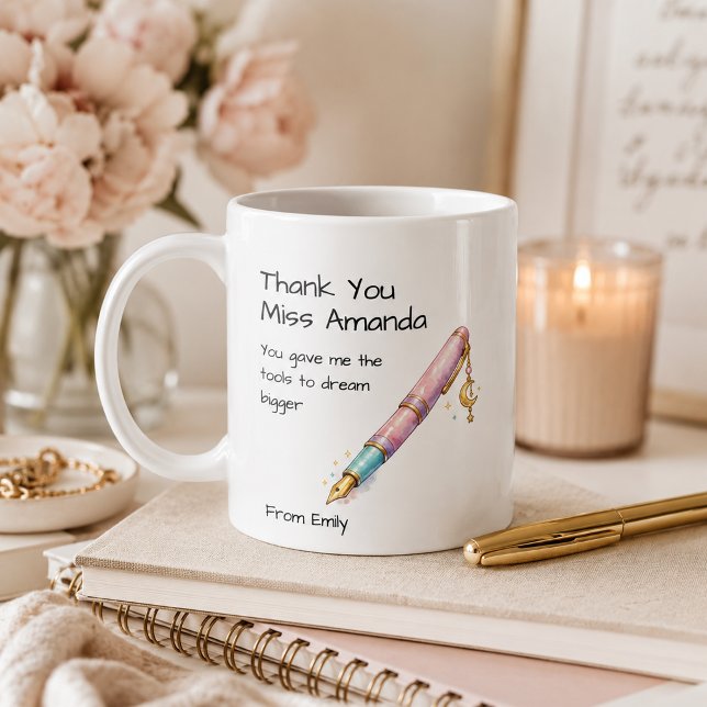 Mug Stylo aquarelle École moderne Cadeau de reconnaiss (Créateur téléchargé)