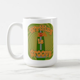 Mug Stylo Hippie Groovy Drôle Style d'écrivain