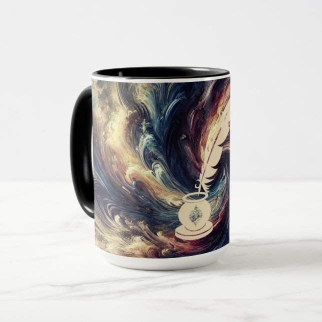 Mug Stylo Quill Art Abstrait moderne (Devant gauche)