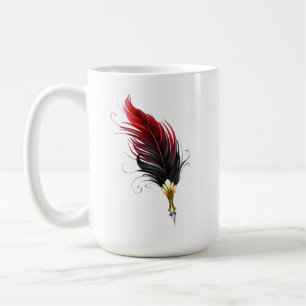 Mug Stylo rouge en plumes avec nib or