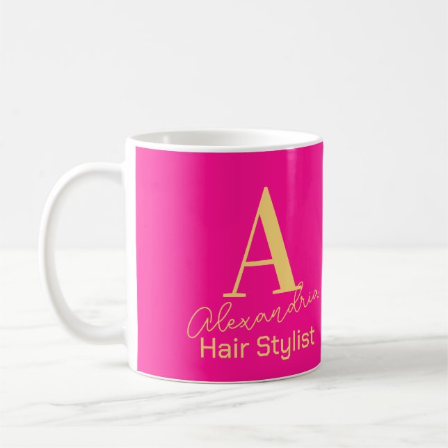 Mug Stylo simple moderne Monogramme (Gauche)
