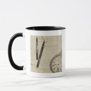 Mug Stylos-plumes et Watchface avec des notes