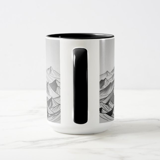 Mug SubhanAllah | Majestic Mountain Islamic Line Art  (Poignée)