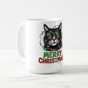 Mug Sublimation de chat de Noël amusante