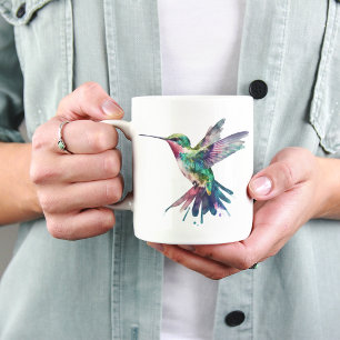 Mug Sublimation de colibri d'aquarelle pour l'amoureux