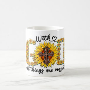 Mug Sublimation et écriture de tournesol inspirante