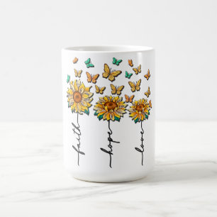 Mug Sublimation inspirée du tournesol/papillon