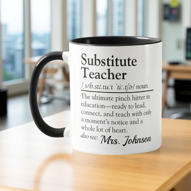 Mug Substituer la définition de l'enseignant Appréciat (Créateur téléchargé)