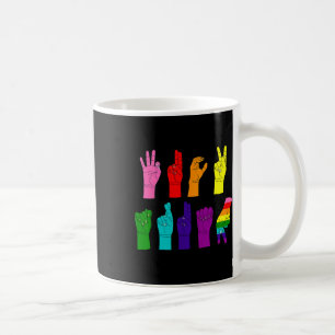 Mug Subtil Anti-Trump Asl Langue Des Signes Lgbtq+ Rés