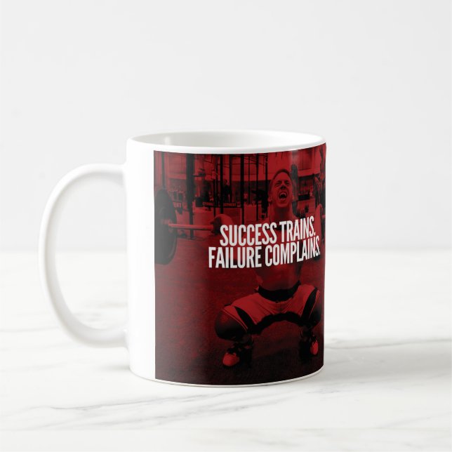 Mug Succès Trains Échec Plains. Motivation du gymnase (Gauche)