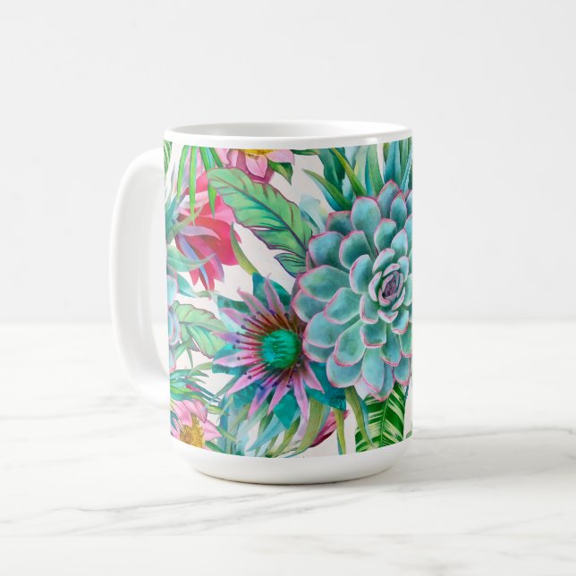 Mug Succulent jardin tropical (Devant gauche)
