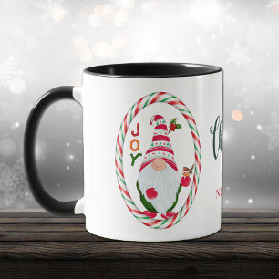 Mug Sucre de canne Cadre Gnome Joie Noël