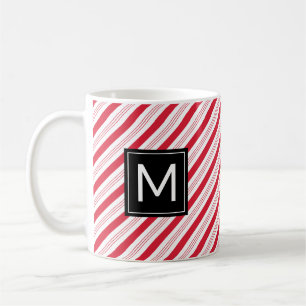 Mug Sucre de canne de menthe de Noël Rouge Grandes Tas