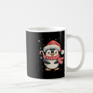 Mug Sucre de canne de Noël de pingouin Santa Hat Funny