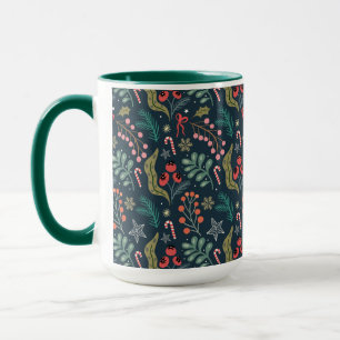 Mug Sucre de canne festif et Holly Motif