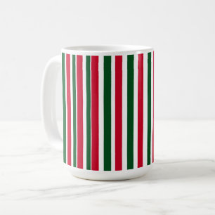 Mug Sucre de canne rouge et vert Stripes de Noël