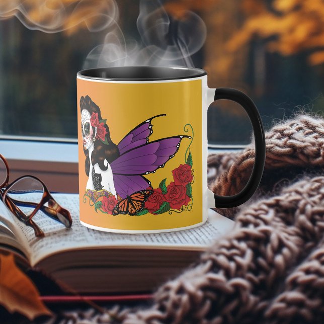 Mug Sucre de Fée Crâne Violet Ailes Roses Coucher de S (Créateur téléchargé)