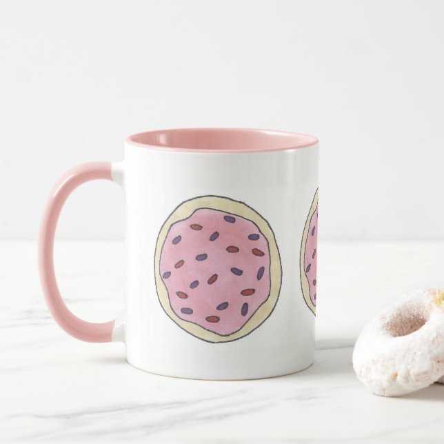 Mug Sucre Gelé Rose Cookie Saupoudrer De Cuisson Alime (Avec donut)