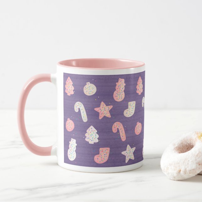 Mug Sucre Plum Purple Cookies de Noël (Avec donut)